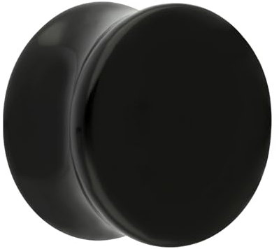 Treuheld® 30mm Ohr Plug in Schwarz - Kunststoff - Ohne Gewinde - Double Flared Acryl Flesh Tunnel - Hochwertig und Hautfreundlich