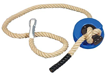 Unbekannt Klettertau 250 cm aus Langhanf mit stabilen Seilhalter (Durchmesser: 30 mm)