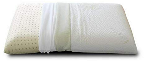 EVERGREENWEB Kissen 100% Memory Foam aus Aloe Vera und Baumwolle, Waschbarer Bezug, Seifen- oder Doppelwelle Modell (1 Aloe Kissen Seifenmodell h12 cm)