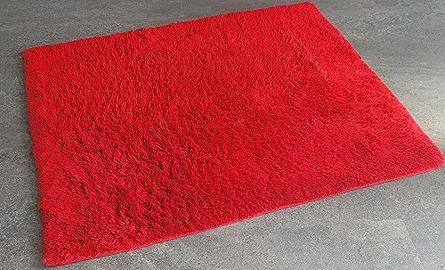 Spirella 10.15589 WC-Vorleger ohne Ausschnitt 55 x 65 cm, True Red, 100% Bio-Baumwolle