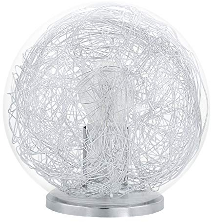 EGLO Tisch Kugelleuchte, Aluminium, E27, Transparent