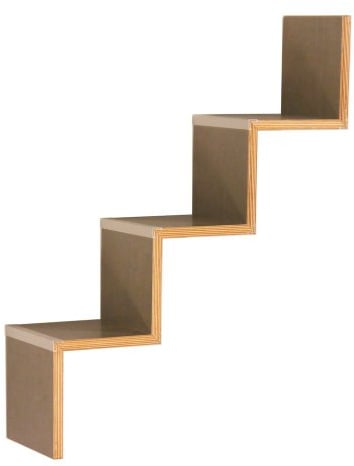 Eichenfrau Zickzack Regal 7-schenklig 60x80x21 cm (BxHxT) form805 Multiplex Birke Schlamm