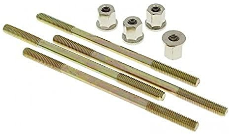 Stehbolzensatz Naraku mit Muttern M6 / 110-4 Stück | Set 4 Stück, Spezialmuttern 13 mm, OEM NK10183 kompatibel mit Piaggio Typhoon 50 TEC1T, Peugeot Speedfight 2 50 LC