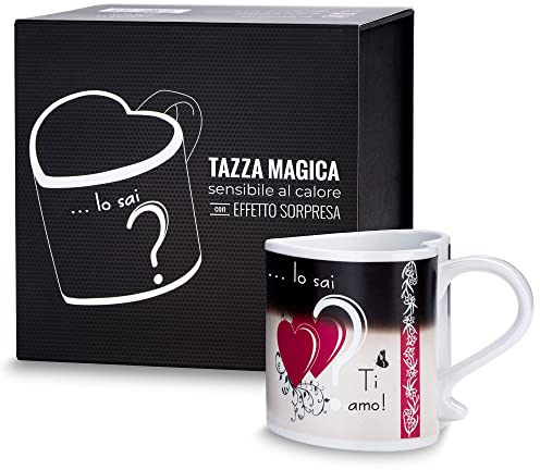 Froster Mug Magique, Tasse Sensible à la Chaleur, Avec Texte en Italien, Tasse Amour change de Couleur, Cadeau pour la Saint Valentin