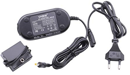 vhbw Kamera-Netzteil Netzkabel kompatibel mit Panasonic Lumix DMC-GF3 | DMC-GF3CK Kamera, Digitalkamera, DSLR - Netzteil + DC Kuppler, 2m