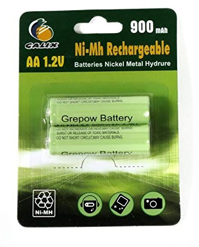 2 aufladbare Batterien, 1,2 Volt, 900 mAh, AA