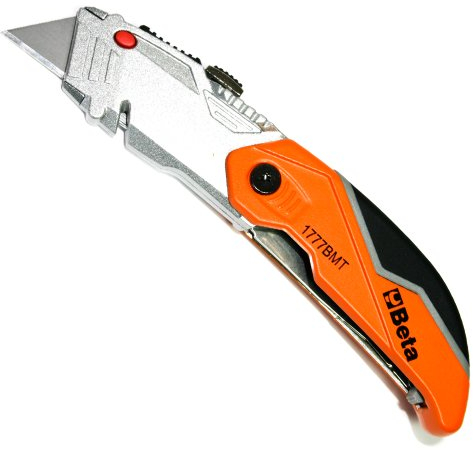 Beta 1777BMT - Taglierino a serramanico professionale, con 3 lame di ricambio