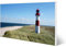 banjado Magnettafel weiß 78 x 37cm / Magnetwand Metall/Magnetpinnwand als Memoboard/Pinnwand Magnettafel Küche, Büro, Kinderzimmer inkl. 4 Magnete & Montageset - Motiv Leuchtturm