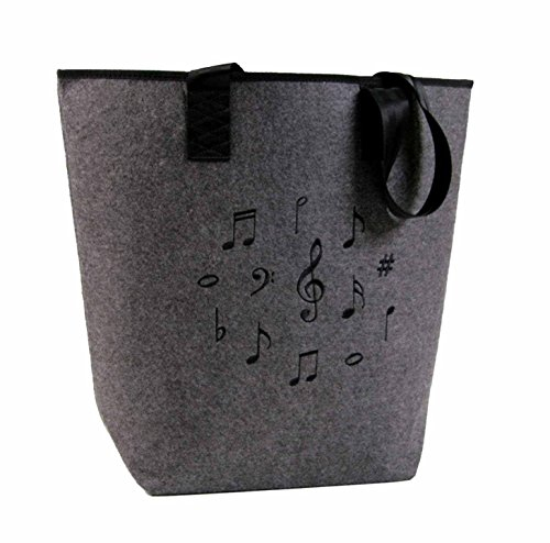 Filztasche mit Motiv Notenmix schwarz