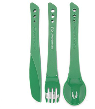 Lifeventure Ellipse couteau, fourchette et cuillère Set, Vert, Taille Unique