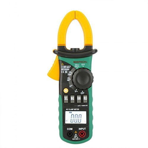 MASTECH MS2008A - Medidor de pinza digital de CA con amperímetro y voltímetro con retroiluminación LCD