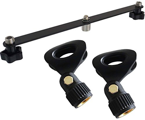 KEEPDRUM STB01 Stereo Bar T-Bar + 2x MH10 Mikrofon Klammer