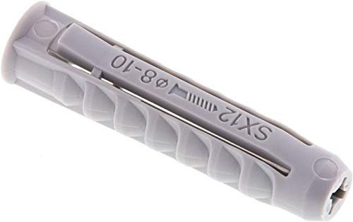 Fischer SX12 - Tacos con borde, 25 unidades, con borde, diámetro de broca: 12 mm, profundidad mínima del orificio: 80 mm