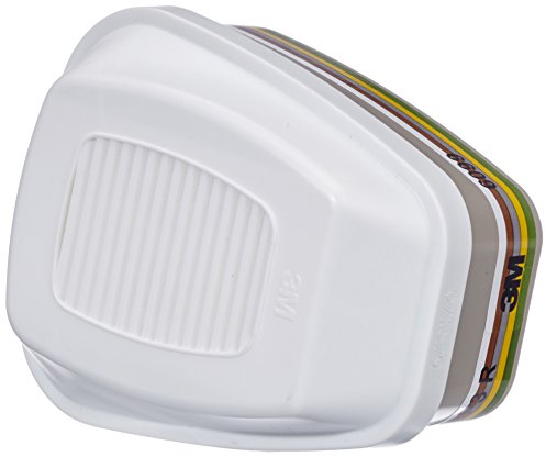 Filtro 3M™ 6099 per vapori organici (Classe A2) con punto di ebollizione > 65°C, vapori inorganici, gas acidi, ammoniaca e suoi derivati (metilammina), mercurio + formaldeide (fino a 10 ppm) + polveri (Classe P3), ABEK2Hg P3. Solo per mashere a pieno facciale,