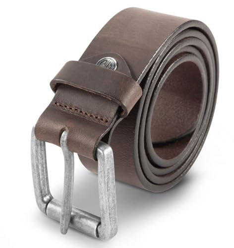 LINDENMANN Leder-Gürtel Herren 40 mm breit, Gürtel Herren Büffelleder braun, Größe/Size:100