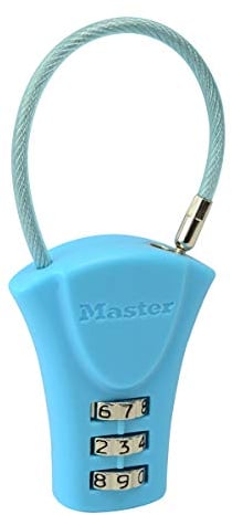 Master Lock 4623EURDAST Combination Padlock with Cable, Random Color, 9,5 x 3,7 x 1,4 cm