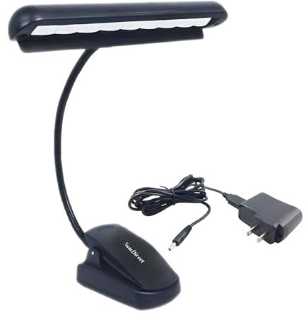 SumDirect Clip-on Installable Batteries LED Music Stand Light with Adapter