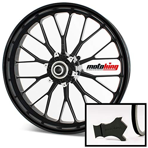 Motoking Felgenrandaufkleber mit Montagetool für Ihr Motorrad / 6 mm/für 10 bis 25 / Farbe wählbar - Schwarz matt