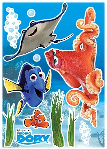 Komar Disney Deco-Sticker DORY AND FRIENDS | 50 x 70 cm | Wandtattoo, Wandsticker, Wandaufkleber, Wandbild, Dorie, Nemo, Fische, Kinderzimmer | 14051h