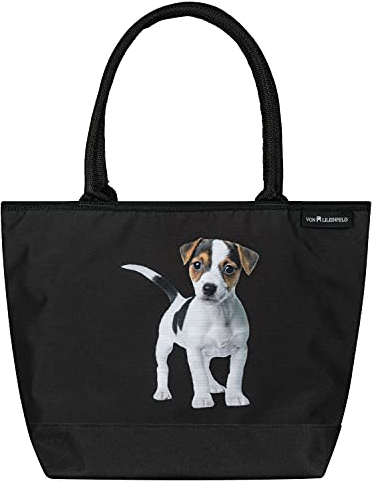 VON LILIENFELD Handtasche Hund Jack Russell Motiv Shopper Maße L42 x H30 x T15 cm Strandtasche Henkeltasche Büro