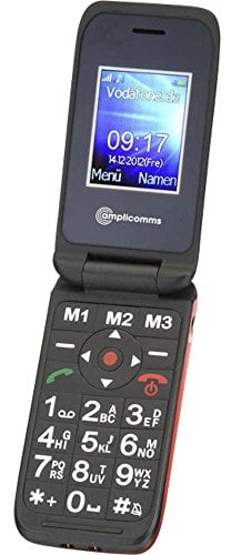 Amplicomms PowerTel M6700L, Großtasten-Handy mit Hörverstärkung 24/85 dB, schwarz