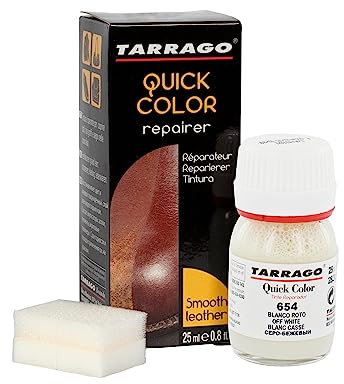 Tarrago | Quick Color 25 ml | Tinte Reparador para Cuero (Blanco Roto 654)