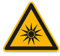 Betriebsausstattung24® Warnung vor optischer Strahlung Warnschild, selbstkl. Folie, Gröߟe 10cm