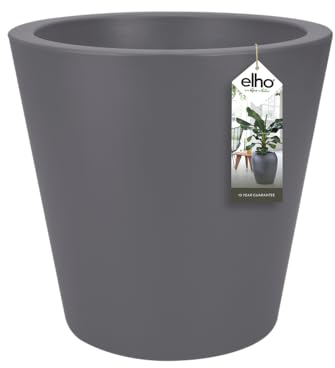elho Pure Straight Round 50 - Blumentopf für Innen & Außen - Ø 49.5 x H 51.0 cm - Schwarz/Anthrazit