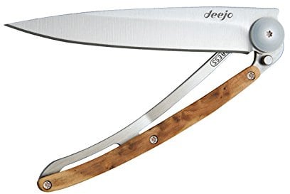 deejo Taschenmesser Leichtgewichtsmesser, Wood 37g Juniper, blau, M, 1012424010