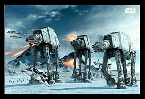 Empire Poster, Motiv: Star Wars at-at auf Hoth, Zusatzartikel 61 x 91,5 cm m. MDF-Rahmen Maxi schwarz