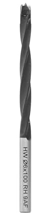 ENT 26401 Holzspiralbohrer mit HW-Kopf, Schaft (S) 6 mm, Durchmesser (D) 6 mm, NL 65 mm, L 100 mm