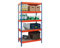 Estanteria metalica ar storage 192x100x50cm 5 estantes 300kg por estante bandejas de maderasin tornillos azul naranja