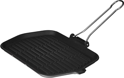 Ilsa Pan Sartén Grill de Hierro Fundido esmaltado, Aluminio, Antracita, 3x30x21 cm