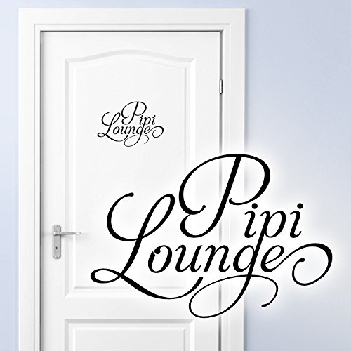 Grandora Türaufkleber WC PIPI Lounge I Mittelgrau (BxH) 14 x 9,5 cm I Wandtattoo Toilette Aufkleber Sticker Klo Badezimmer Wandaufkleber Wandsticker 1063W
