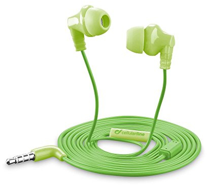 cellularline Cricket - Auricolare in-ear con microfono e pulsante di risposta c, colore: Verde