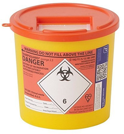Daniels Sharpsguard® Sharps Bins Containers For The Disposal Of Sharps Like Needles, Syringes And More - 11.5L