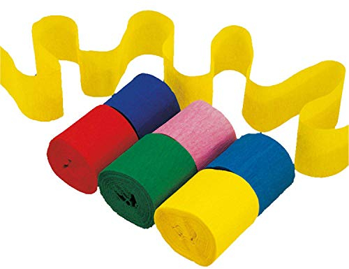Amscan 4001 - 6 Kreppbänder, farblich sortiert, 5 x 1000 cm, Basteln