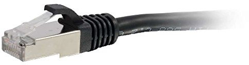 C2G 89931 0.3M Black CAT6A Ethernet Gigabit Lan Network Cable (RJ45) Nickel plated and Copper Braided Patch UTP Cable