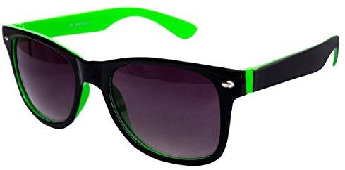 Ciffre Sonnenbrille Nerdbrille Nerd Retro Look Brille Pilotenbrille Vintage Look - ca. 80 verschiedene Modelle Grün Schwarz Farbverlauf