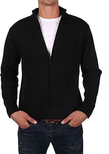 Armor Lux Herren Cardigan Carnac Homme Sweatshirt, Schwarz (010 Schwarz 010 Schwarz), Medium