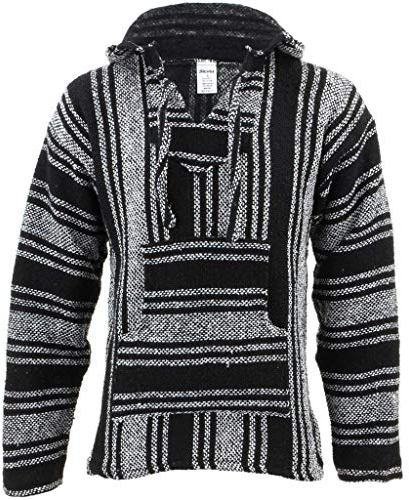 Siesta Herren Kapuzenpullover, Gestreift schwarz schwarz/weiß One Size Gr. XL, schwarz/weiß