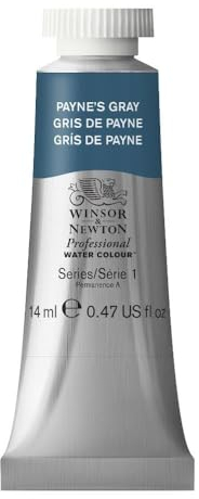 Winsor & Newton 0105465 Professional Aquarellfarbe, lebendige Wasserfarben in Künstlerqualität, hohe Farbbrillanz & Leuchtkraft, lichtecht, Archivqualität, 14ml Tube - Payne's Grau