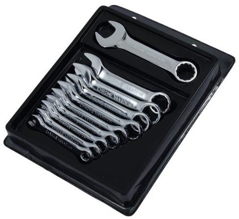 Spanner Set 10pc Stubby (Chrome Vanadium - Mirror Polished)