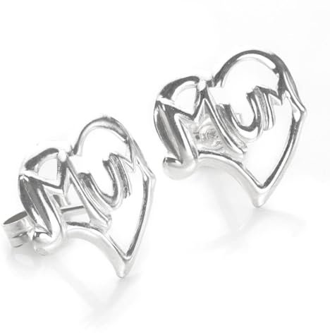 925 Sterling Silver Mum Heart Stud Earrings/Studs
