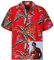 Paradise Found Camicia da Uomo Rainforest_Shirts, Colore: Rosso, XL