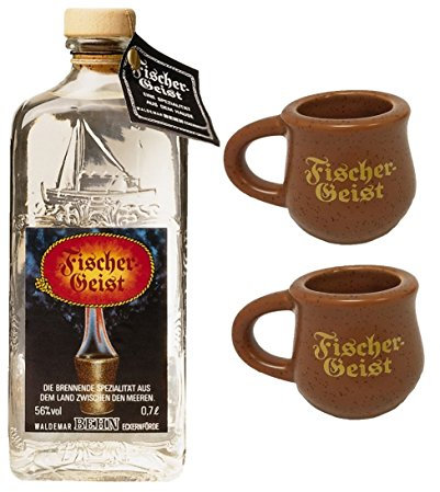 Fischergeist Kräuterlikör 0,5 Liter mit 2 Keramikkrügen