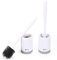 Vinsani Toilet Brush with Handle & Holder Set - Non-Slip Plastic handle with Deep Cleaner Flexible Rubber Bristles and Quick Dry Holder, Grey, 2 Pack