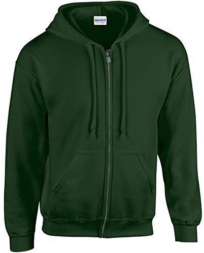 Gildan Heavy Blend Unisex Adult Full Zip Hooded Sweatshirt Top (M) (Forest Green)