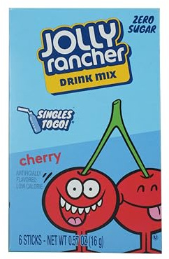 Jolly Rancher Cherry Flavour Sugar Free Singles To Go Drink Mix 6 Stix Pack 16g