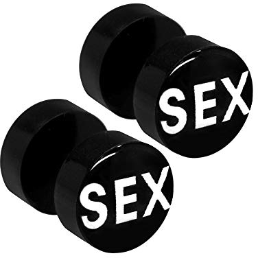 Soul-Cats 1 Paar Fakeplugs Fake Plug Plugs Ohrstecker „SEX“
